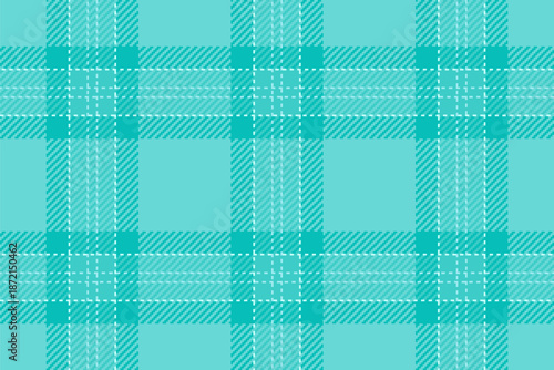 Primary vector textile fabric, repetitive seamless check background. Valentines day plaid pattern texture tartan in teal and light colors.