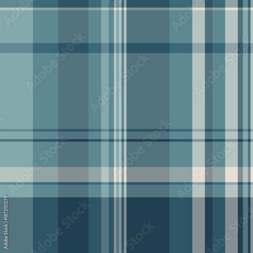 Tiny fabric pattern vector, repetitive textile plaid background. Art check seamless tartan texture in cyan and pastel colors.
