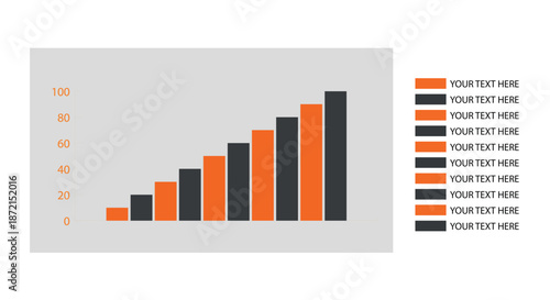 Vertical bar chart infographic with multiple data columns and placeholder legend for statistical comparison and analytics.