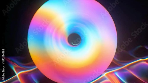 Vibrant Iridescent Light Waves Abstract Background
