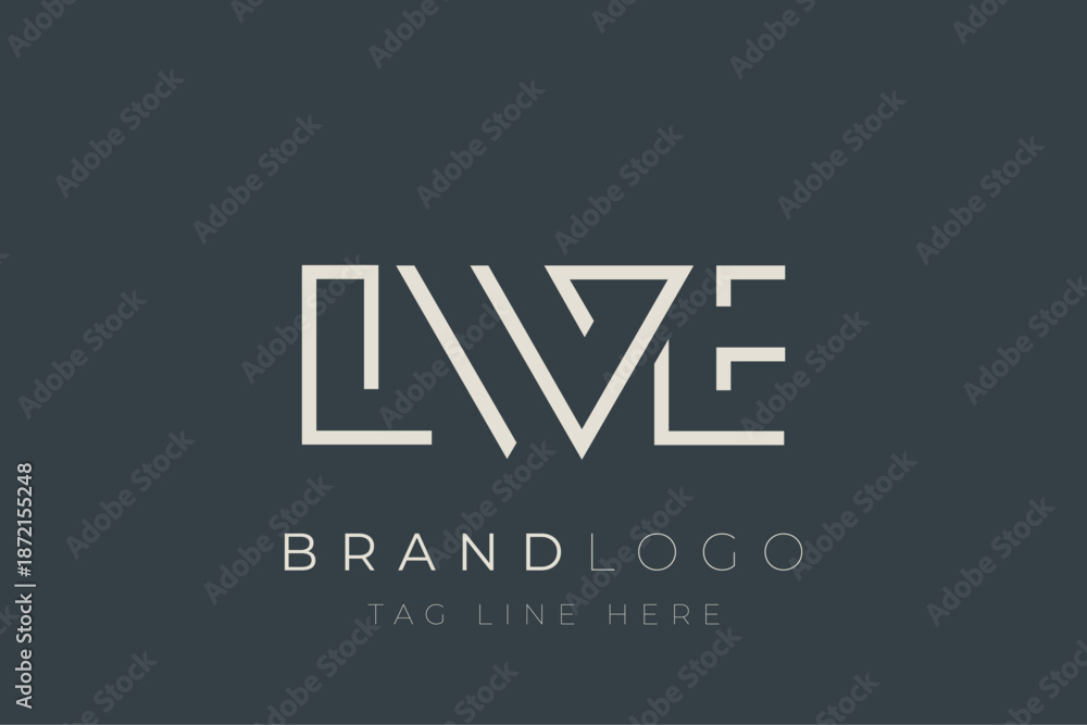 Obraz premium LWE abstract letter logo design. Modern Business Logo Design With Abstract Typography and Contemporary Style