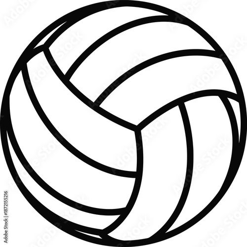 Volleyball Ball Outline Sports Vector Icon