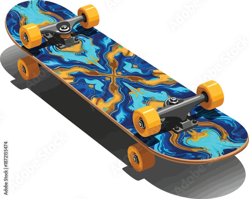 Colorful Skateboard Modern Sports Vector Illustration