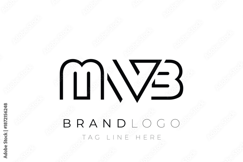 Fototapeta premium MWB abstract letter logo design. Modern Business Logo Design With Abstract Typography and Contemporary Style