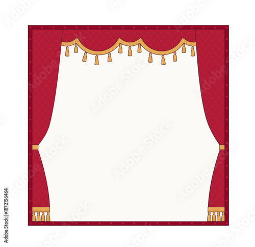 舞台フレーム_ワインレッド　正方形