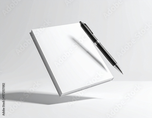 宙に浮いているペンとノート
AI生成素材