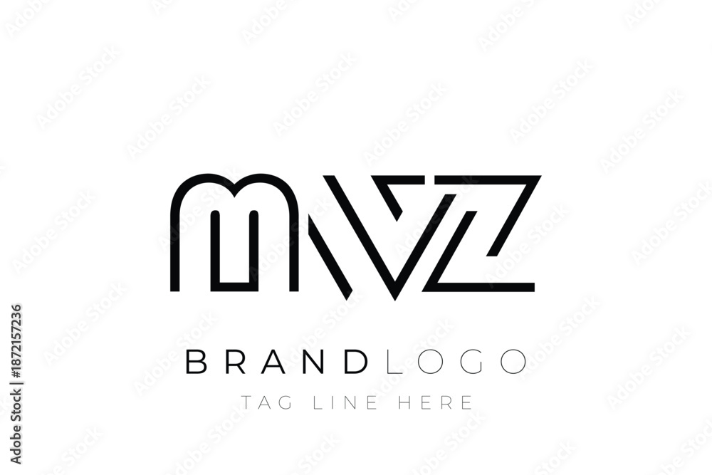 Fototapeta premium MWZ abstract letter logo design. Modern Business Logo Design With Abstract Typography and Contemporary Style