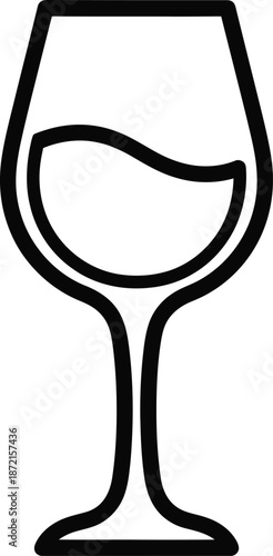Wine Glass Icon Vector Illustration