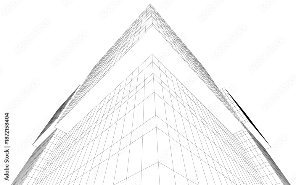 Fototapeta premium Abstract architectural drawing vector 3d illustration