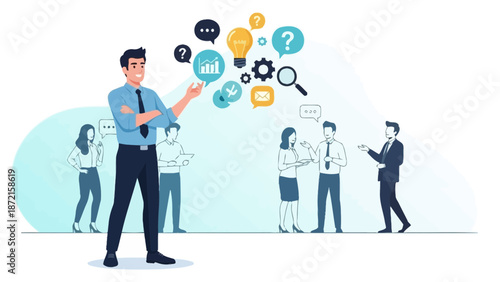 Business Team Brainstorming Ideas and Solutions