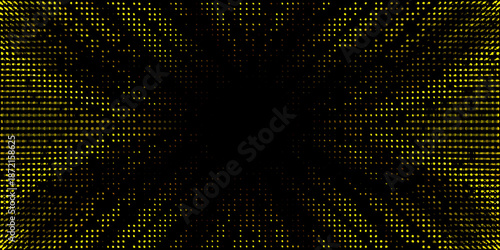 Abstract digital background with dense yellow particles on black