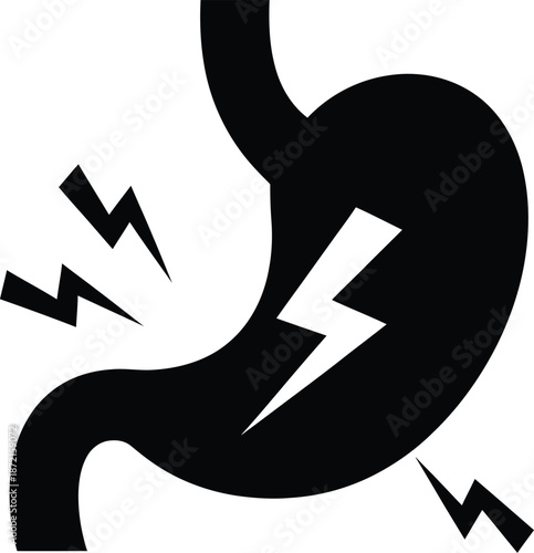 Stomach Pain Medical Symbol Vector Illustration