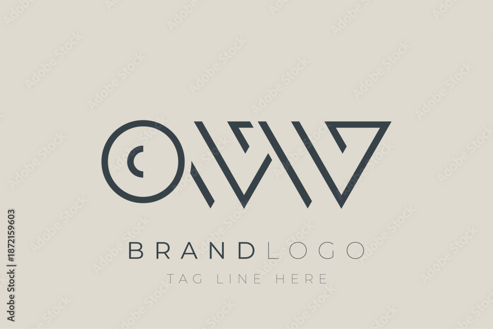 Obraz premium OWW abstract letter logo design. Modern Business Logo Design With Abstract Typography and Contemporary Style