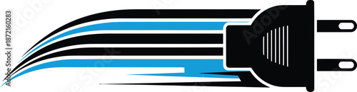 Electric Plug Speed Energy Vector Illustration