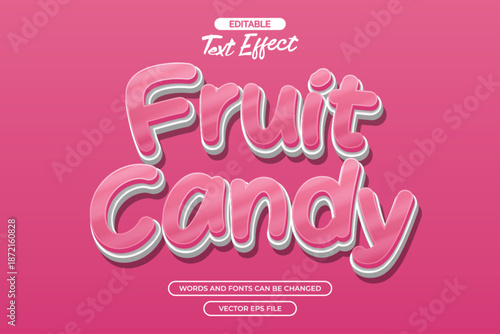 Fruit candy editable text effect with oink background