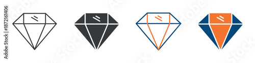 Diamond Icon Set Multiple Style Collection 
