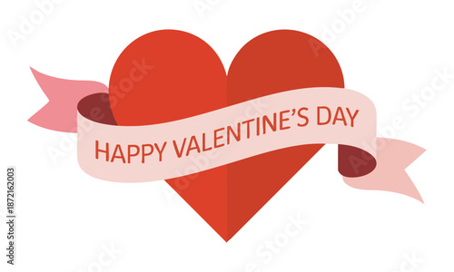 Flat style valentine’s day love heart vector illustration, easily editable.