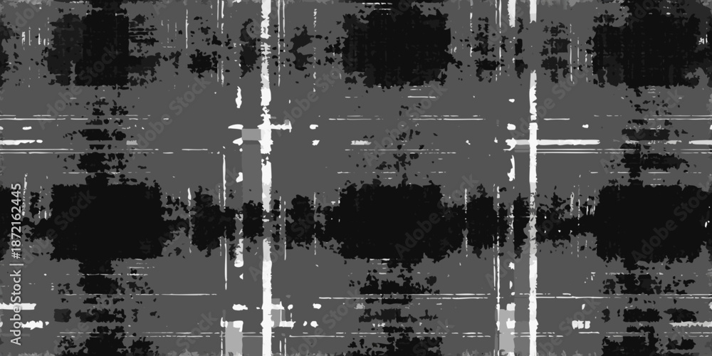 Obraz premium Abstract grayscale pattern with intersecting lines and rectangular shapes