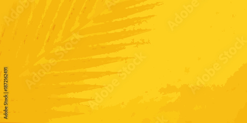 Golden abstract background with delicate palm leaf silhouettes and textured gradients