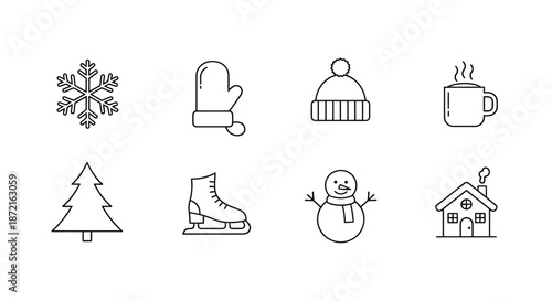 Winter activities and symbols
