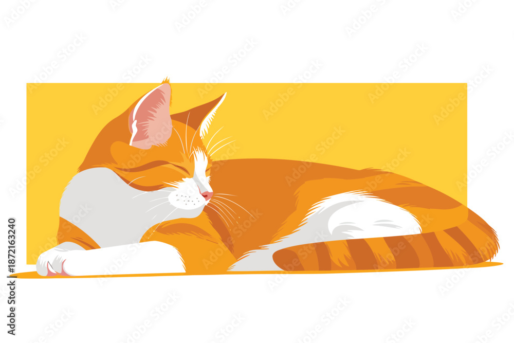 Fototapeta premium cat on bad stock image isolated vector style