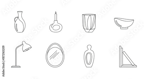 Collection of decorative home items