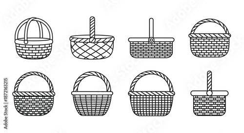 Collection of handcrafted wicker baskets