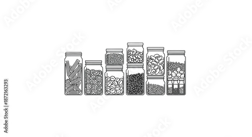 Assorted spices in glass jars