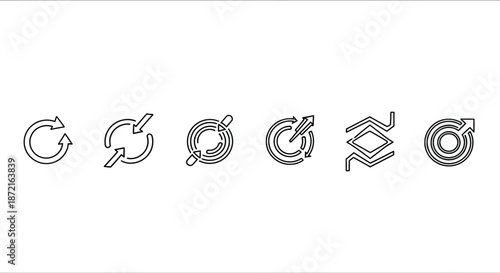 Various circular arrows with unique designs