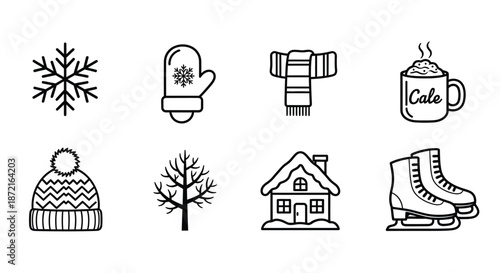 Winter icons collection