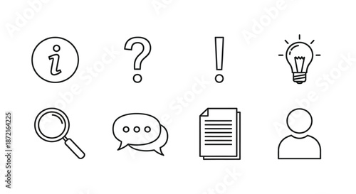 Icons representing information and communication