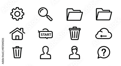 Set of common interface icons