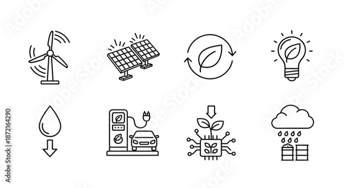 Illustrations of renewable energy sources