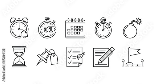 Various time management icons