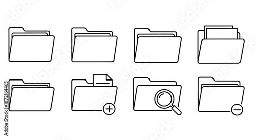 Set of various folder icons