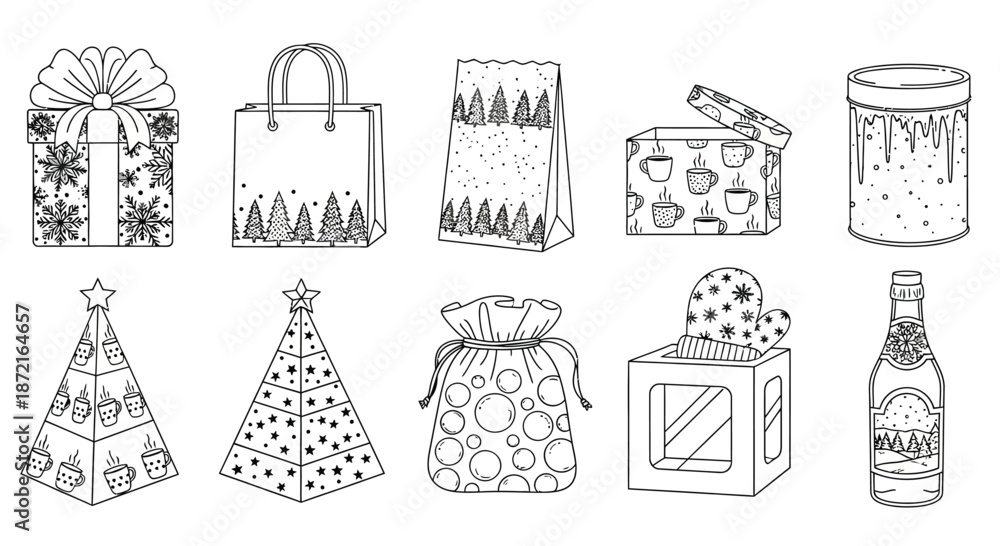 Fototapeta premium Variety of festive gift wrapping and decorations