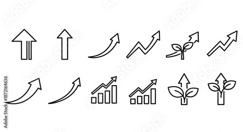 Various growth and progress symbols