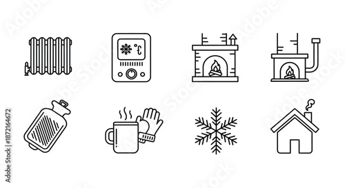 Winter warmth icons