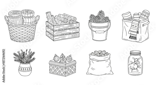 Assorted items in containers