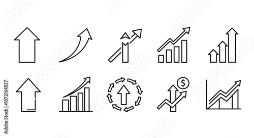 Various symbols representing growth and progress