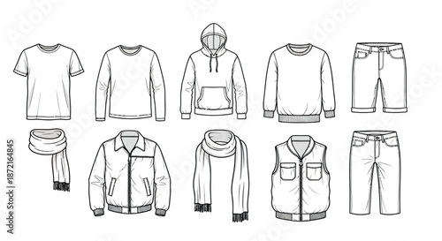 Collection of casual winter wear