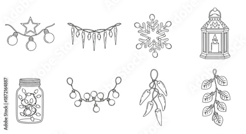Hand-drawn holiday decorations