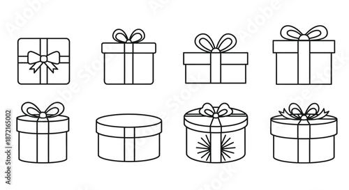 Collection of gift boxes with bows
