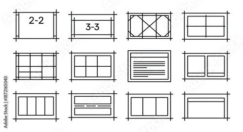 Various window configuration diagrams