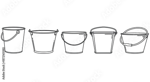 Collection of buckets in various sizes