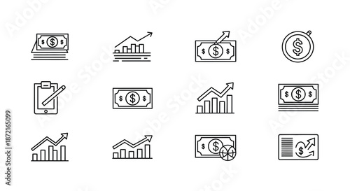 Financial growth and investment icons