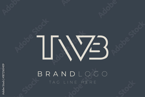 TWB abstract letter logo design. Modern Business Logo Design With Abstract Typography and Contemporary Style