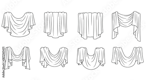 Various drapery designs for window treatments