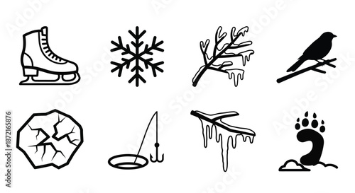 Winter icons collection