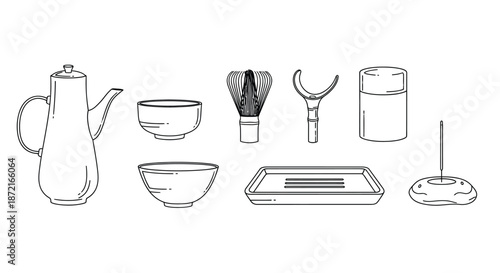 Traditional japanese tea ceremony setup